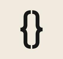 Curly braces symbol and dobule braces, symmetric sign for text quote, mathematics, typography swirly mark, opening and closing frames for punctuation in maths on background flat vector illustration.