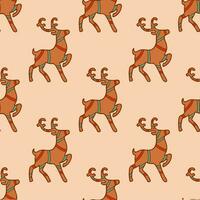 Christmas Santa Reindeer Pattern Background. Social Media Post. Christmas Decoration Vector Illustration.