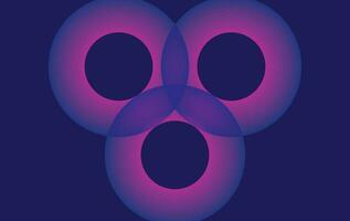 3d blue glowing circles loop, a purple and blue circle with four circles abstract background vector