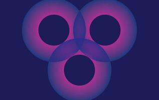 3d blue glowing circles loop, a purple and blue circle with four circles abstract background vector