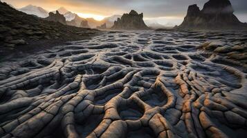 generativo ai, ardiente erupciones capturar el sorprendentes belleza de volcánico paisajes foto