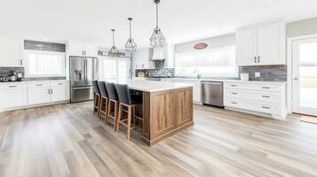 Modern Culinary Haven Kitchen with Open Floor Plan, Generative AI photo