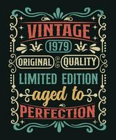 vintage 1973 original quality limited edition aged to perfection vector