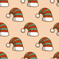 Christmas Santa Hat Pattern Background. Social Media Post. Christmas Vector Illustration.