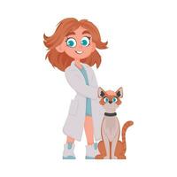 There is a lady who takes care of animals and works as their veterinarian vector