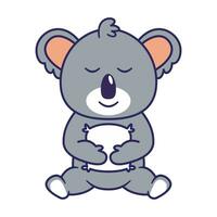 linda coala sentado dibujos animados vector ilustración aislado