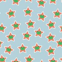 Seamless pattern of cute frogs and stars for fabric prints, textiles, gift wrapping paper. colorful vector for children, flat style