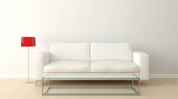 Contemporary Chic Modern Minimalist Living Room, Generative AI photo