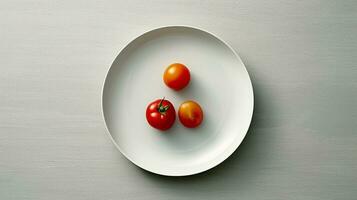 Generative AI, Minimalist food photography Present food in a minimalist and clean way photo