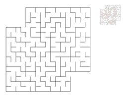 Square maze,  logic game with labyrinths.  maze game. A maze with answers vector