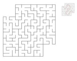 Square maze,  logic game with labyrinths.  maze game. A maze with answers vector