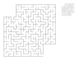 Square maze,  logic game with labyrinths.  maze game. A maze with answers vector