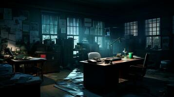 Gritty Detective's Office, AI Generative photo