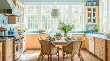 Generative AI, Seaside Serenity A Coastal Style Kitchen photo