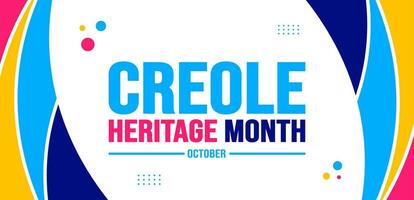 October is Creole Heritage Month background template. Holiday concept. background, banner, placard, card, and poster design template with text inscription and standard color. vector illustration.