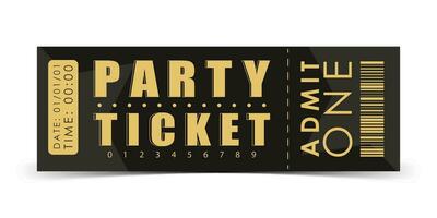 Party ticket template. Modern elegant ticket card illustration template. Vector. vector