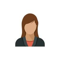 Avatar profile icon in flat style. Female user profile vector illustration on isolated background. Women profile sign business concept.