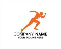 silhouette icon of a running person in orangesilhouette icon of a running person in orange vector