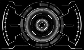 hud ciencia ficción interfaz pantalla ver blanco geométrico en negro diseño virtual realidad futurista tecnología creativo monitor vector