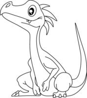 Dinosaur line art for coloring book page vector