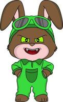 Evil bunny cartoon with sunglasses vector