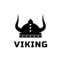 sencillo vikingo casco logo diseño idea vector