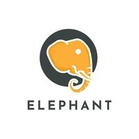 elefante cabeza logo diseño creativo idea con circulo vector