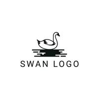 cisne logo diseño idea con río vector