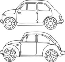 car carton line art for coloring book page vector