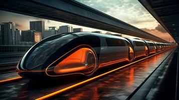 Generative AI, Journey to Tomorrow, Futuristic transportation photo