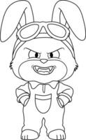 Evil bunny line art vector