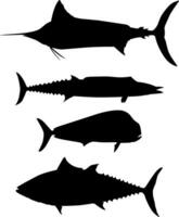 Sea fish silhouette vector art