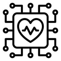 ai en cuidado de la salud icono vector