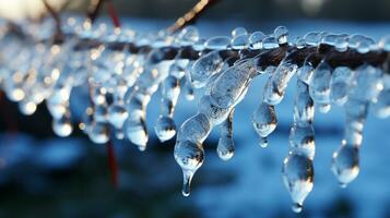 Icicles Nature's Frozen Masterpieces, AI Generative photo