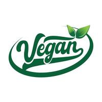 Vegan typography logo design vector