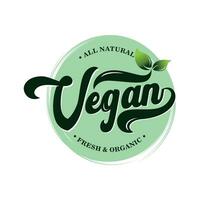 Vegan typography logo design vector