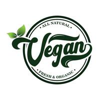 Vegan typography logo design vector