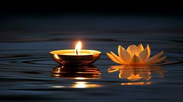 Flickering Diya Illuminating Triumph over Darkness photo