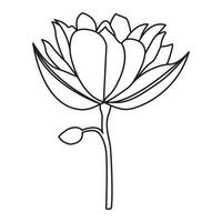 Flower one line art drawing with minimal flower vector