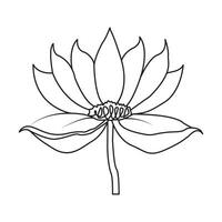 Flower one line art drawing with minimal flower vector