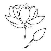 Flower one line art drawing with minimal flower vector