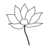 Flower one line art drawing with minimal flower vector