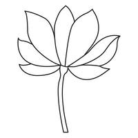 Flower one line art drawing with minimal flower vector