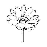 Flower one line art drawing with minimal flower vector