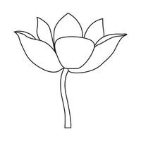 Flower one line art drawing with minimal flower vector