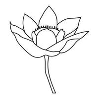 Flower one line art drawing with minimal flower vector