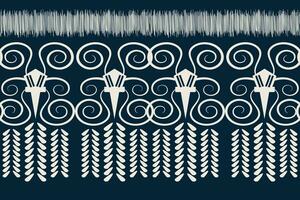 Ethnic Ikat fabric pattern geometric style.African Ikat embroidery Ethnic oriental pattern blue background. Abstract,vector,illustration.Texture,clothing,frame,decoration,carpet,motif. vector