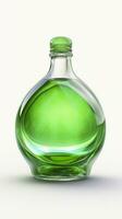 Jelly green, 3D rendering, solid color bottle. AI Generative photo