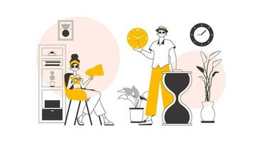 HR team. The concept of finding employees. Lineart minimalistic style. Vector. vector