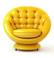 Derecha amarillo Sillón aislado foto